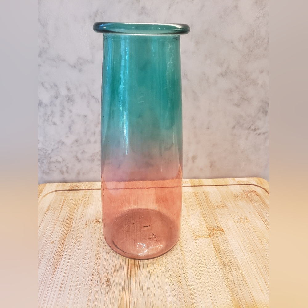 Pink and Blue Transitional Glass Vase